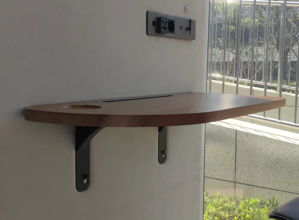 Desk with UK sockets and USB charging